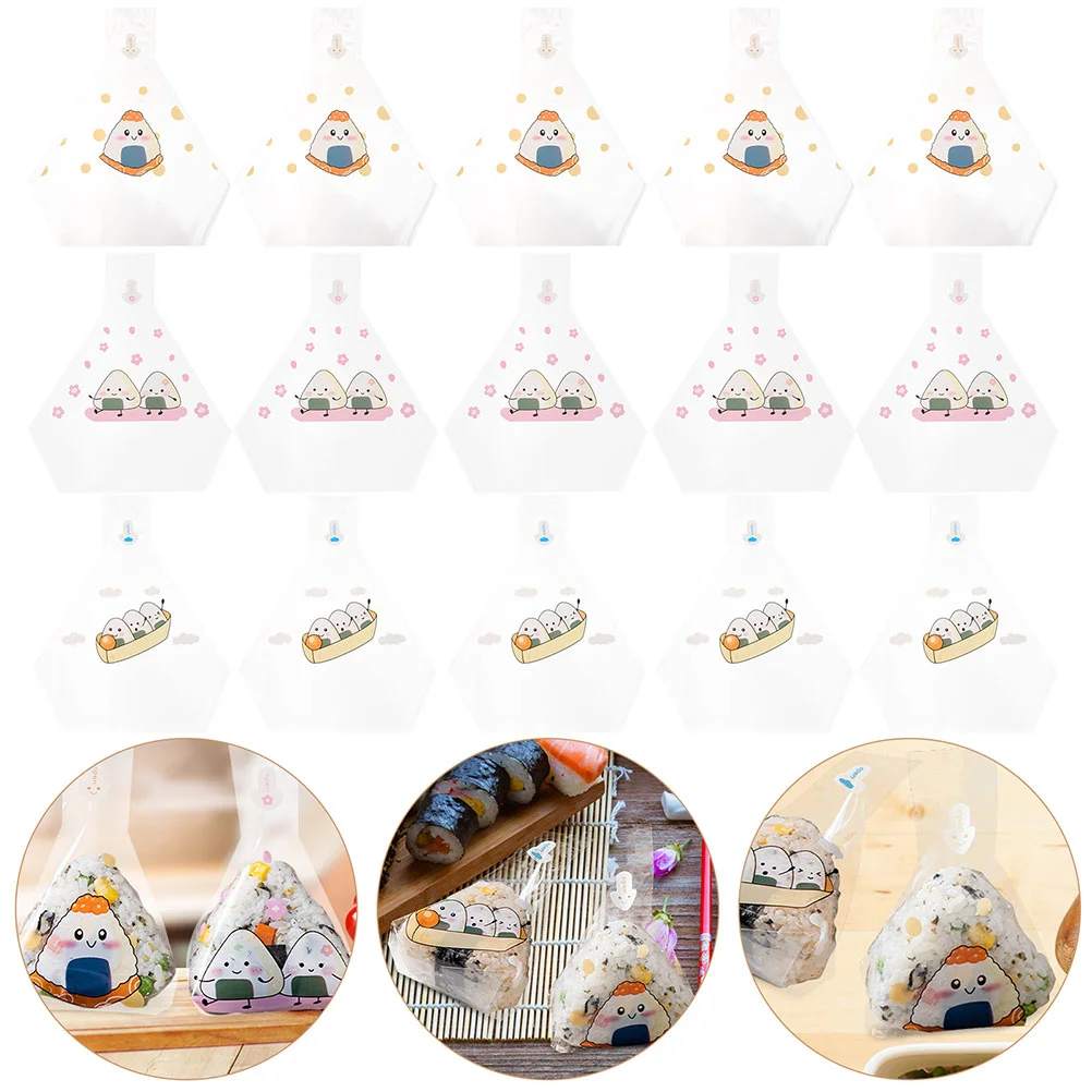 

Easy Tear Wrapper Bags Microwave Safe Clear Wrappers Triangle Onigiri Wrapping Bags Sushi Making Mold Bento Accessories