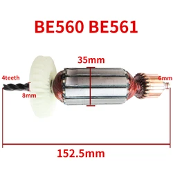 Rotor Gears Accessories for Metabo BE560 BE561 Pistol Drill Gears Grouters Grouters Armatures Rotor Anchors Replacements 4teeth