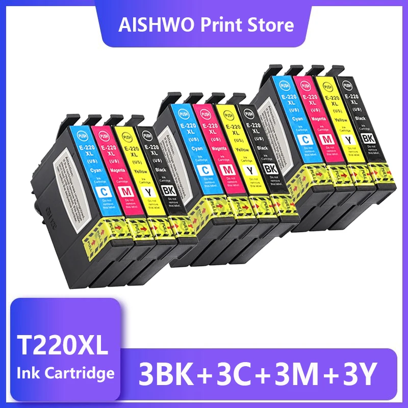 

Compatible ink cartridges For Epson 220XL T220 XL WF-2630 WF-2650 WF-2660 XP-320 XP-420 XP-424 printer T220XL 220