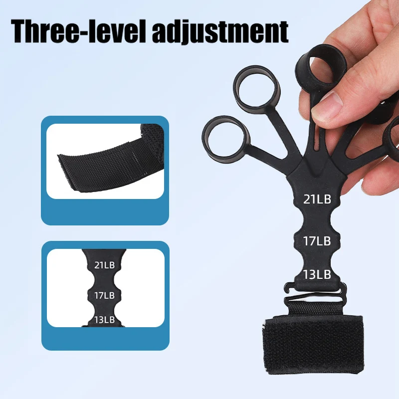 Silicone Finger & Wrist Rehab System - 5-Finger Flexion/Extension Trainer for Physical Therapy with Adjustable Resistance