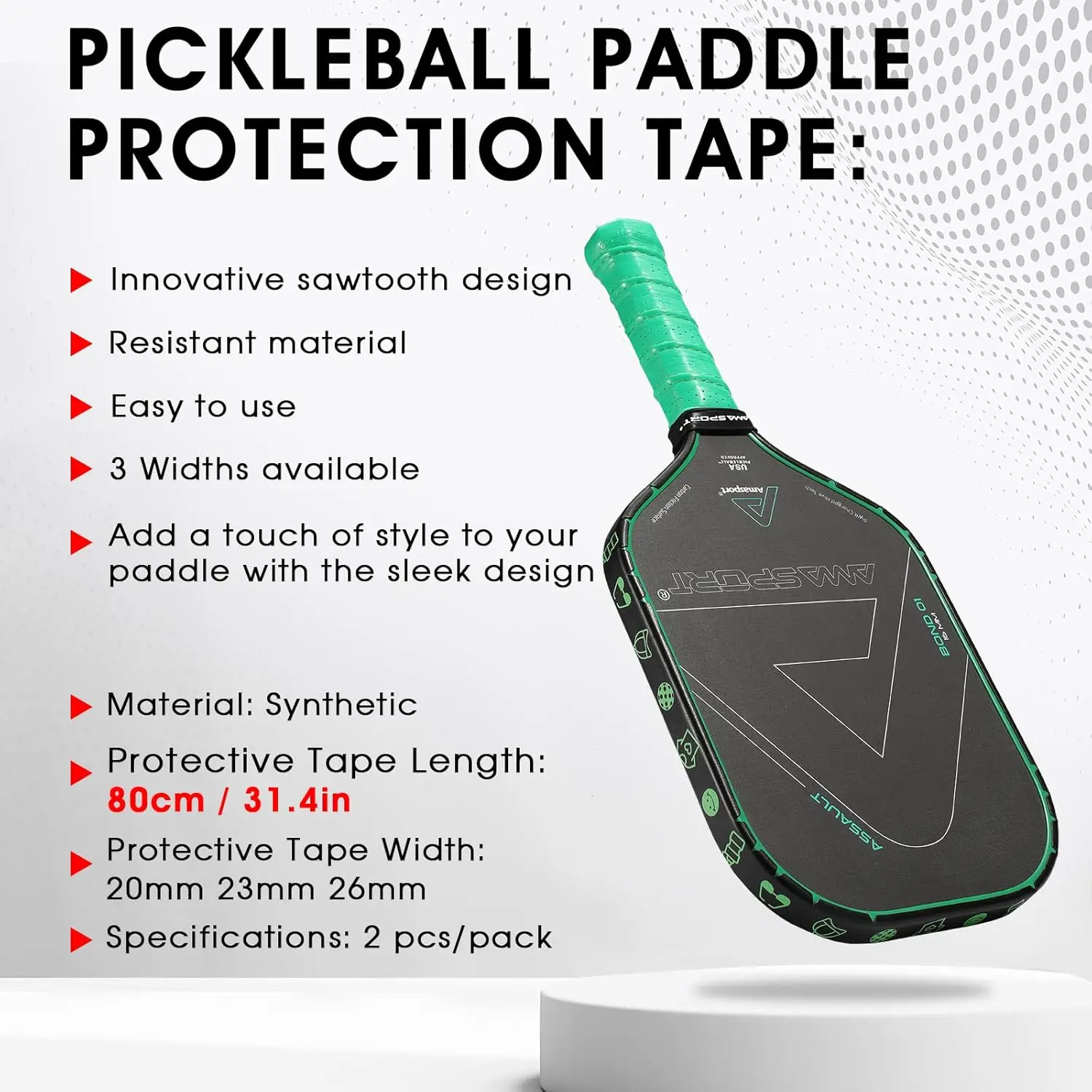 Pickleball Paddle Protection Tape Racket Edge Protection Tape Pickleball Lead Tape 2 Units Pack pickleball paddle tape