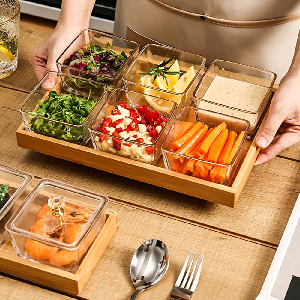 Candy Nuts Transparent Fruit Box Cover European Snack Tray Melons Seeds Glass Sugar Packed Fruit Plate Storage Container