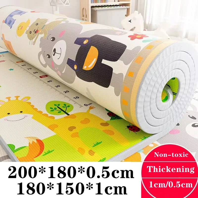 

Large Size Play Mat for Children's Safety Mat 1cm EPE Environmentally Friendly Thick Baby Crawling Play Mats Folding Mat Carpet
