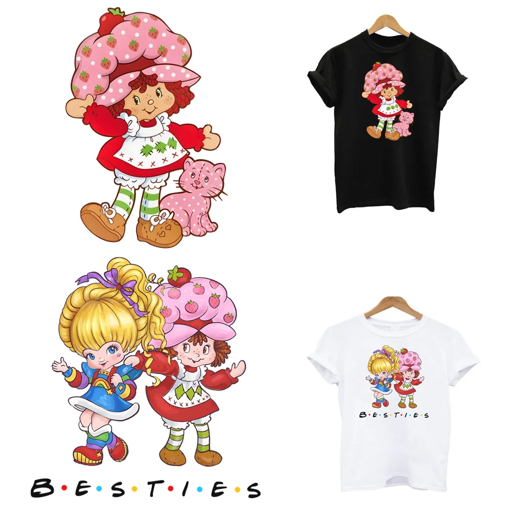 Erdbeer-Shortcake zum Aufbügeln, schmelzbare Patches, wärmeklebende Thermotransfer-Aufkleber, zum Bügeln, für Kinderkleidung, individuelles DIY