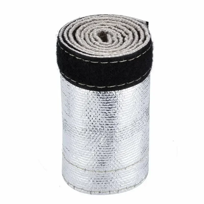 Metallic Heat Shield Sleeve Insulated Wire Hose Cover Wrap Loom Tube Protect Cover 2Ft X 4.2"/60cm*10.6*cm