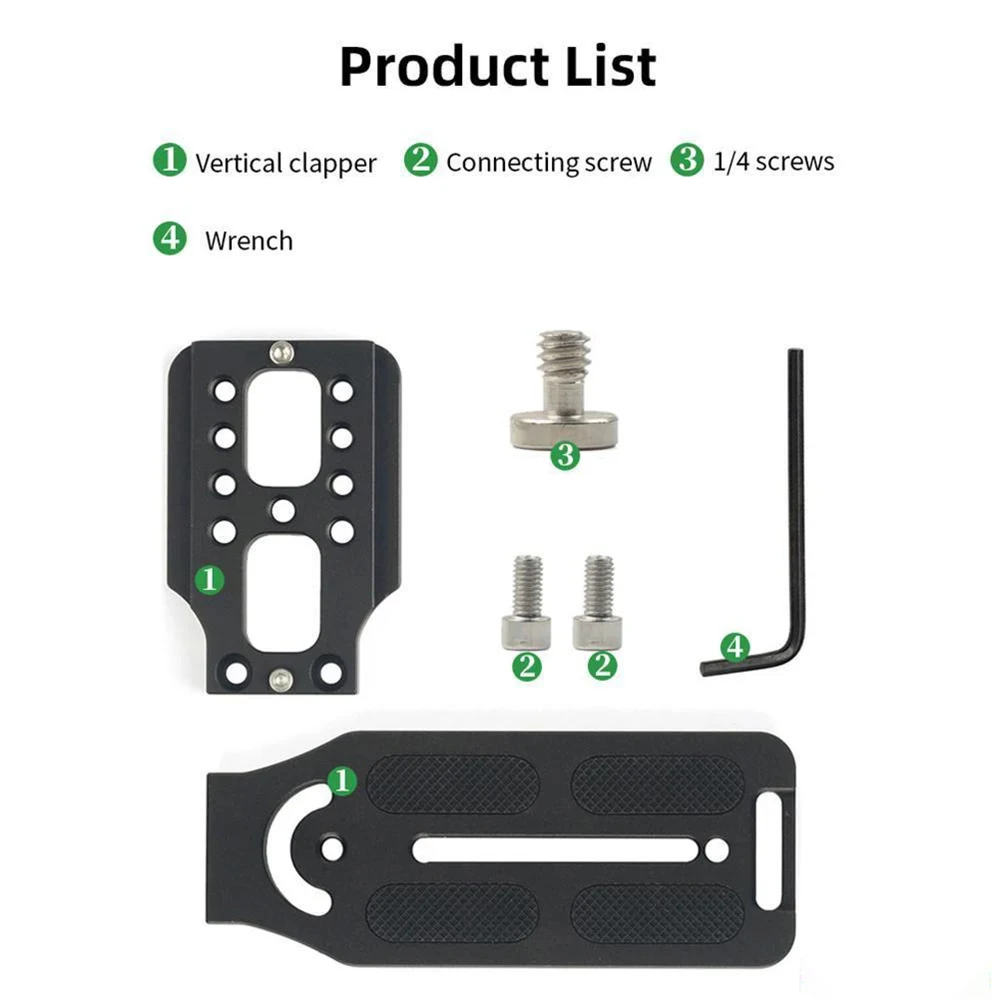 DSLR Camera L Bracket Quick Release Plate Vertical Horizontal Video Switching Compatible Canon Nikon Sony Aluminum