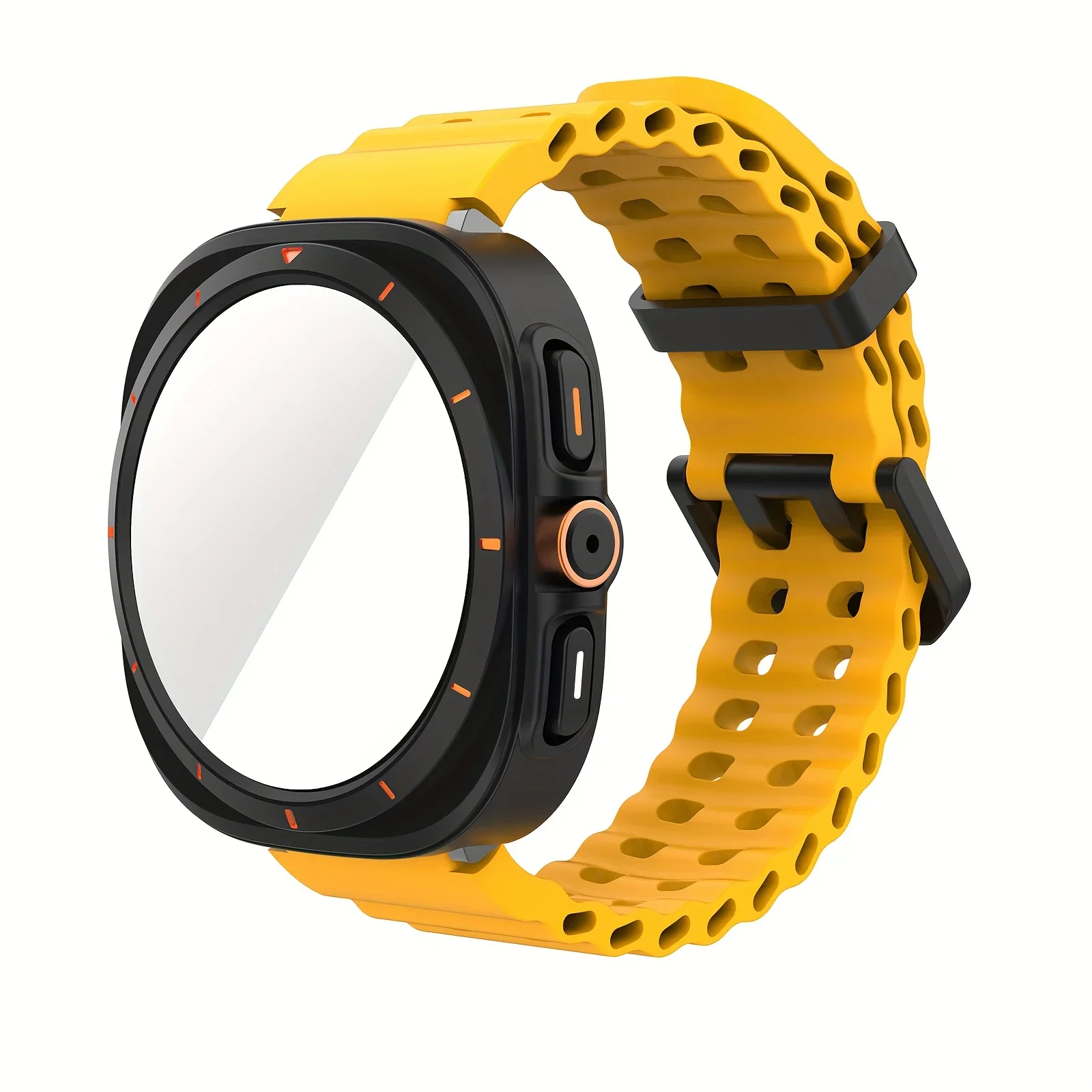 Premium Deluxe Watch Accessory Set - Ultra-Look Protective Case with HD Tempered Glass and Breathable Strap