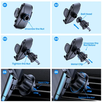 TOPK Car Phone Holder Air Vent Phone Stand For Xiaomi Samsung iPhone 12 13 14 Auto Gravity Car Holder Stand 6