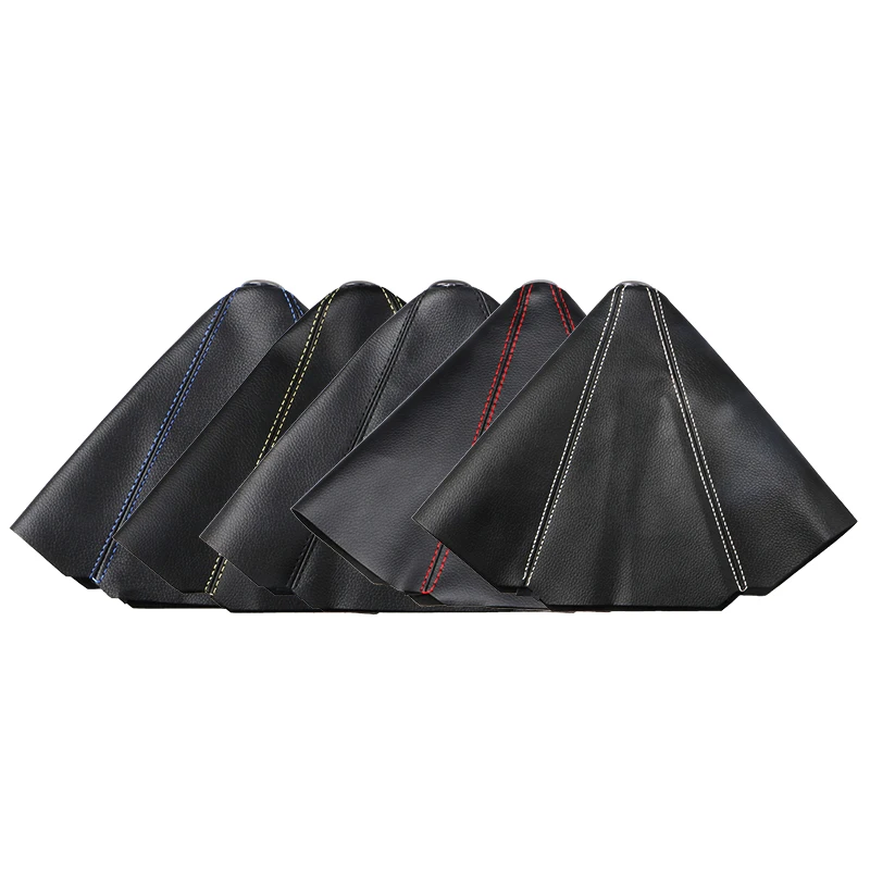 Universal JDM Car Gear Shift Knob Boot Cover Collar Leather Shifter Lever Cover With Red Stitching Fit For Most Car gear shift knob cover