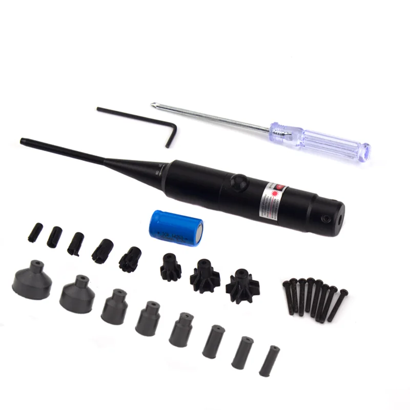 Laser Bore Sight Kit .177 .22 Caliber to .50 .64 Laser Collimator Universal Boresighter Battery Included