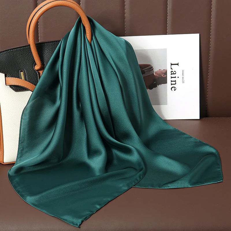Luxury Silk Square Scarf - 21 Colors 70cm Neck Tie Shawl Womens Hair Bandana  Headscarf