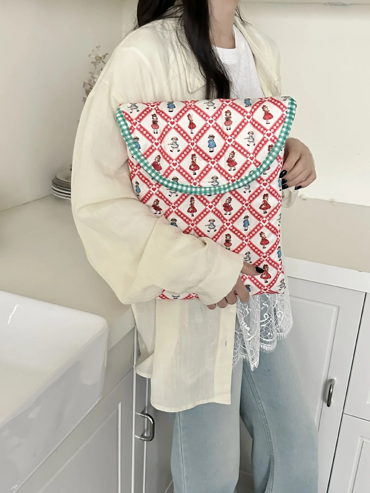 Korean version Laptop Sleeve For Ipad9.7-11 Macbook Air Pro 13.3 14 15 Dell Samsung LG 15.6 16 Inch Tablet Notebook Pouch