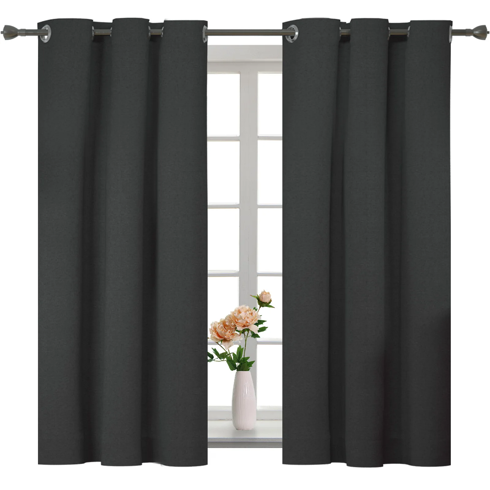 

Finished solid color full blackout linen curtains high blackout balcony bedroom sunshade simple living room bedroom