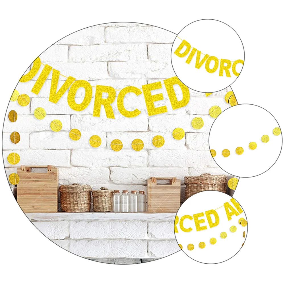 DIVORCED AF 파티 엠블럼, 반짝이는 배너, 골든