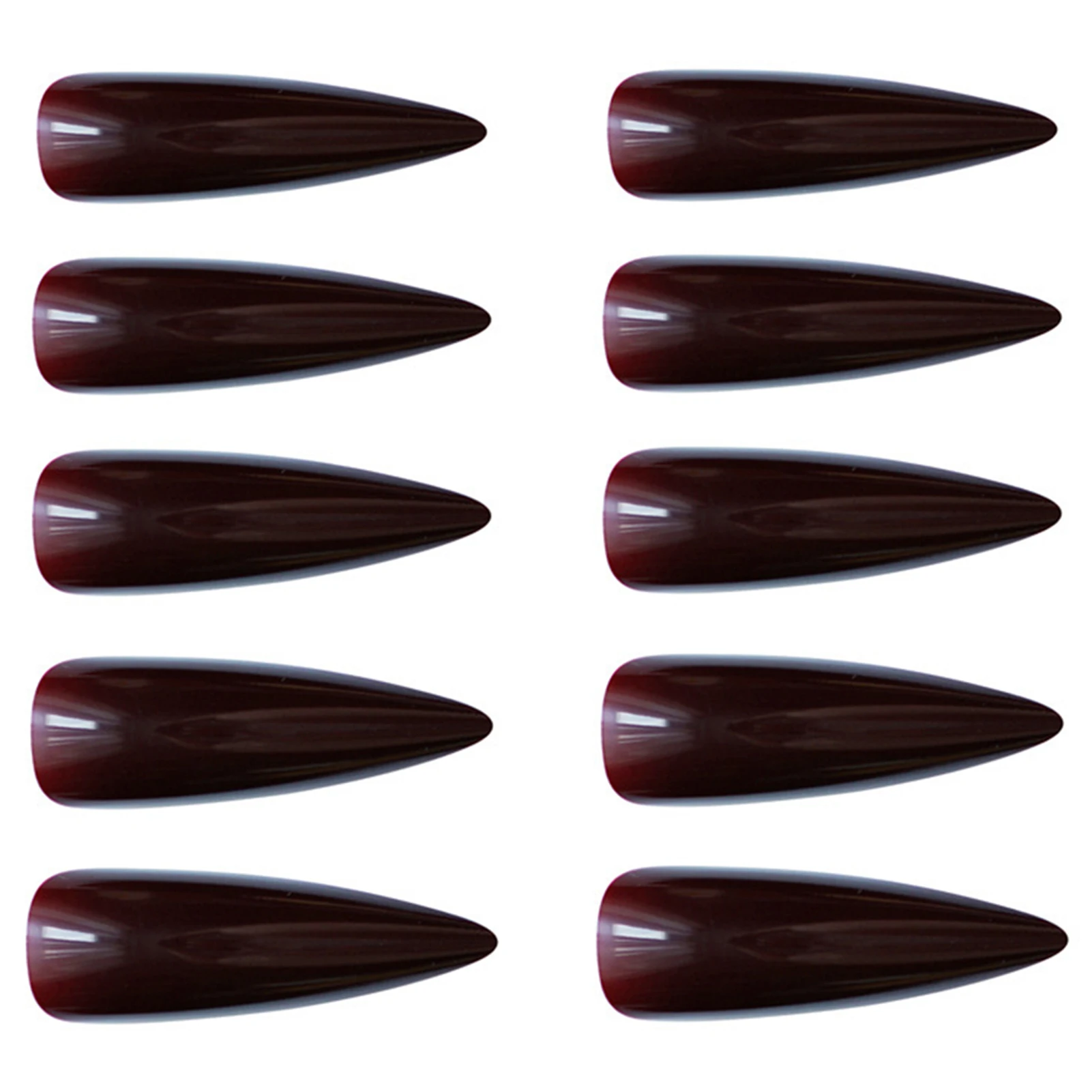 

Coffee Long Almond False Nails Resin Material Gentle to Nails & Skin Nail for Stage Performance Wear