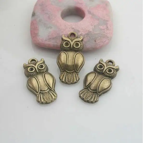

10pcs 12x16mm,hole:1mm antiqued bronze color owl design pendant charm G1899