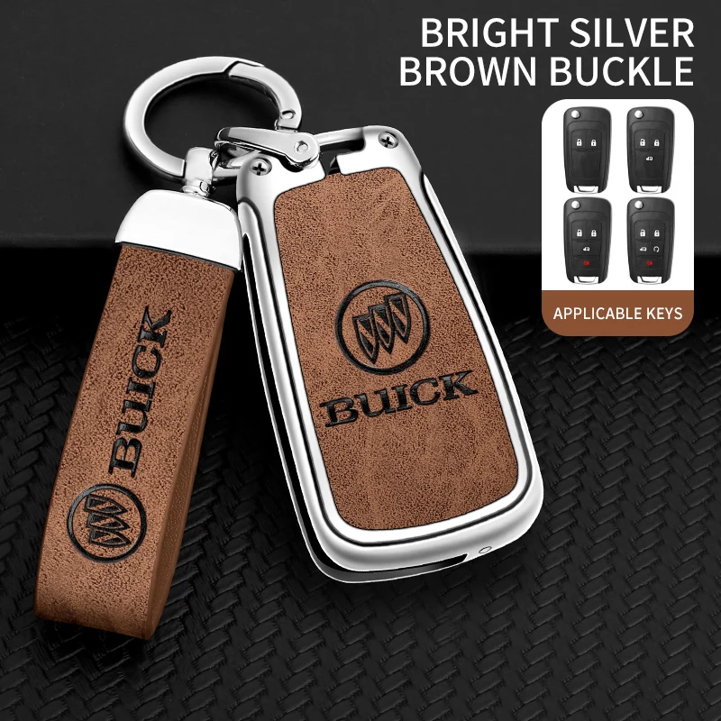 Zinc Alloy Leather Car Key Case Cover Fob For Buick Lacrosse Encore GL8 Regal Rendezvous Skylark For Chevrolet Camaro Cruze Trax key case,key case cover,car key shell,remote control case cover