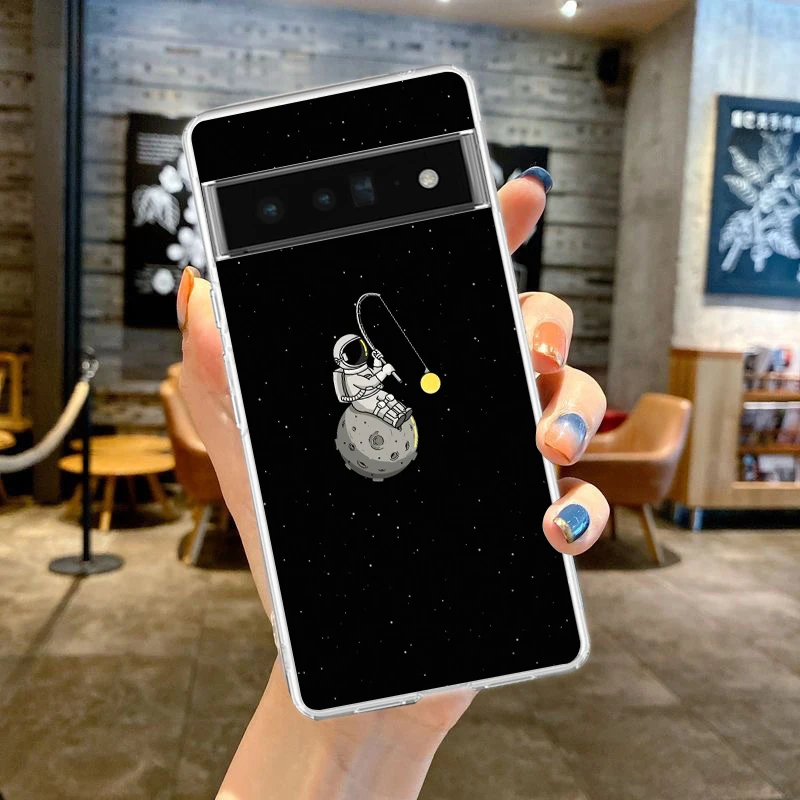 Astronaut Design Soft TPU Clear Phone Case