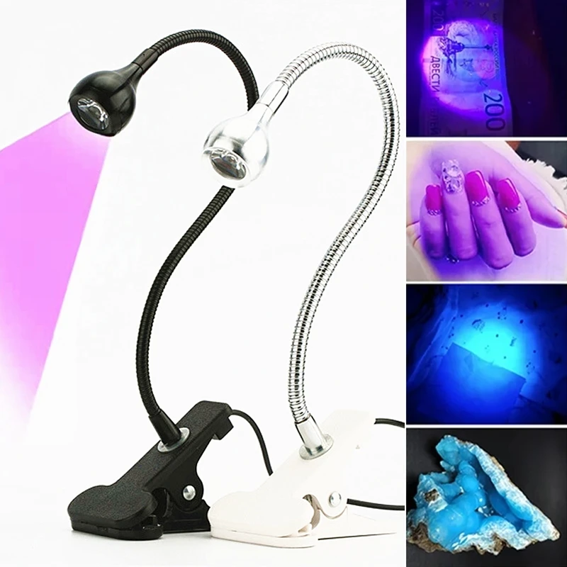 Description Picture 2 of itemUSB Ultraviolet Table Lamp LED Clip Desk UV Lights Mini Gel Curing Light Nail Dryer for Diy Nail Art for Cash Medical Detector