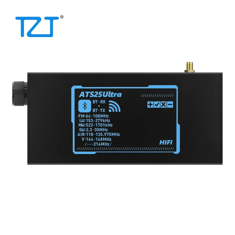 TZT HamGeek ATS25 ULTRA FM SW SSB MW LW AIR SDR 수신기 항공 밴드 수신기는 4인치 터치스크린으로 블루투스와 WiFi를 지원합니다.