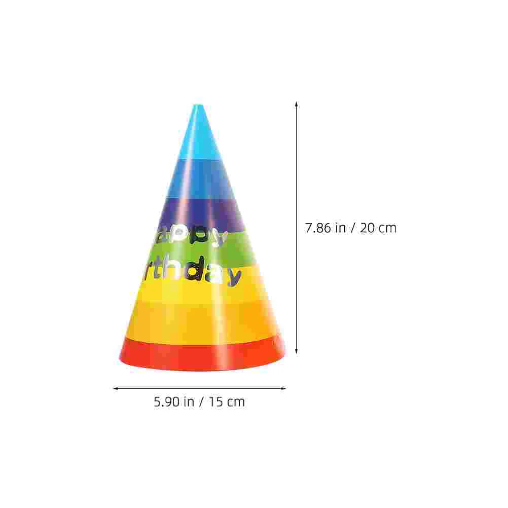 20 Pcs Rainbow Birthday Hat Party Tiara Cap Decorative Headwear Paper Portable Lovely Hats Child