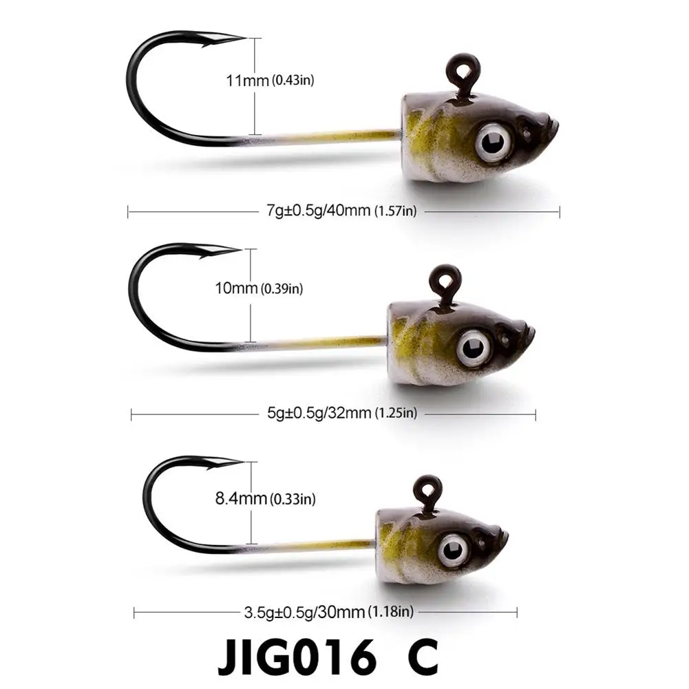 5pcs/pack Jig Head Hooks Lure Hooks 3.5g 5g 7g Fishing Hooks Soft