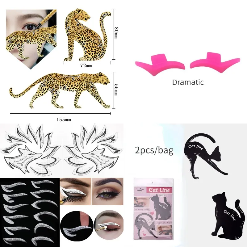 2pcsStickerEyelinerShaperTemplateEyeShadowEyebrowStencilNine