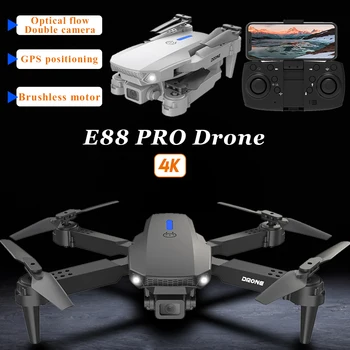 E88Pro RC Drone with Camera 4K Dual HD Camera Professinal Aerial Photography Dron Optical Flow Foldable RC Helicopter WIFI Dron
