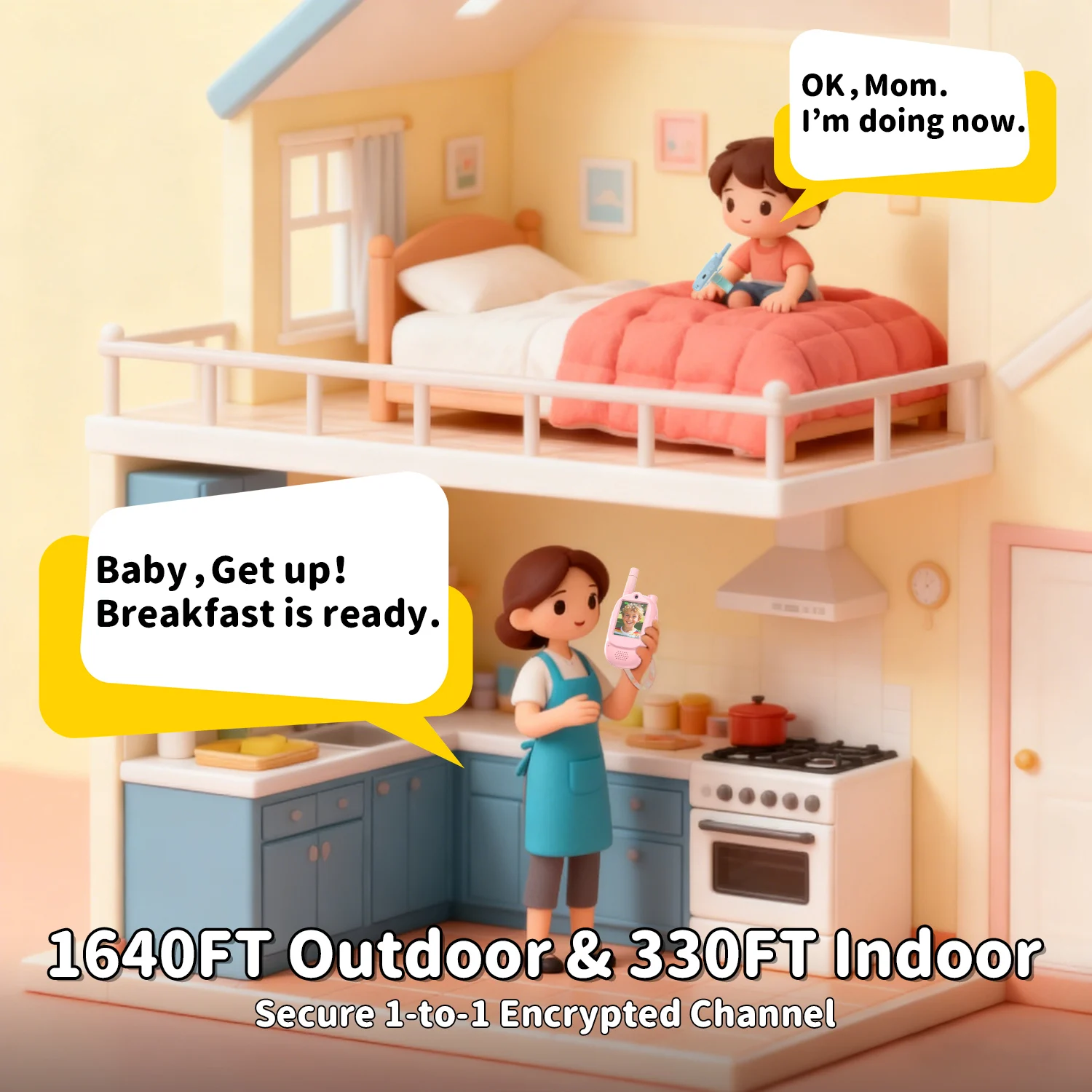 Children's Video Walkie-Talkie with Voice Changing & Rechargeable Battery - Portable Fun Intercom Device