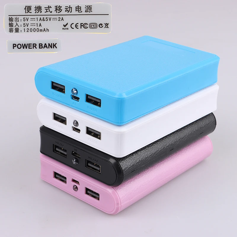 Scatola Per Power Bank Fai-da-te 4x18650 - Kit Custodia ABS Per Batterie, Supporta Ricarica 5V 2A, Bianca