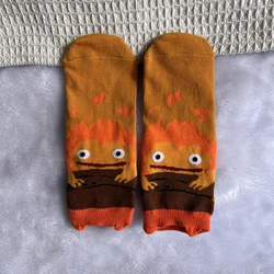 Charming Calcifer Comfy Crew Socks - Fun and Stylish Novelty Anime Dress Socks (One cacifer)