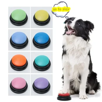Pulsanti di comunicazione per cani Pulsante di registrazione vocale per cicalino di addestramento per animali domestici Riproduzione di registrazione Regalo divertente per animali domestici parlanti