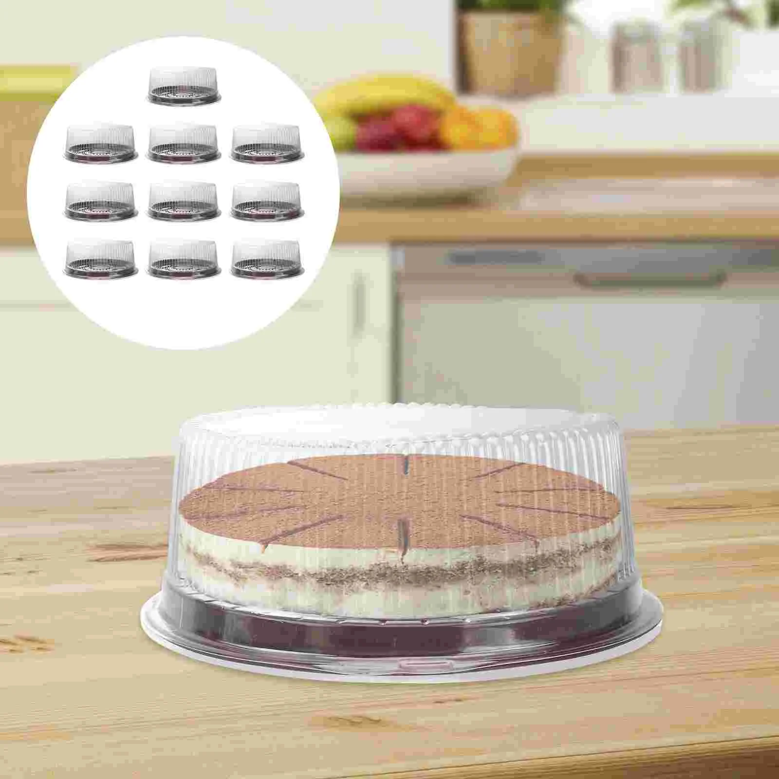 

10 PCS Cake Boxes Single Christmas for Gifts Round Cupcake Paper Cups with Lids
