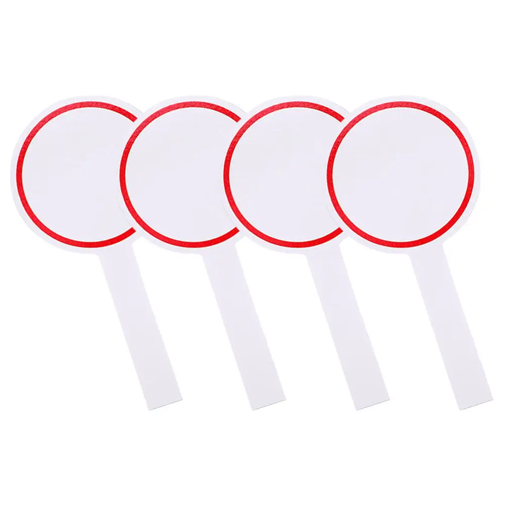 4Pcs 스코어보드 드라이 이레이즈 패들 휴대용 화이트보드 빈 쓰기 가능 보드 재사용 가능한 점수 쓰기 보드 투표 교실용