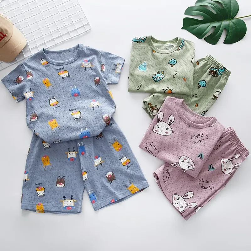 Baby Boys Pajamas Summer Short sleeve Children's Clothing Sleepwear ...
