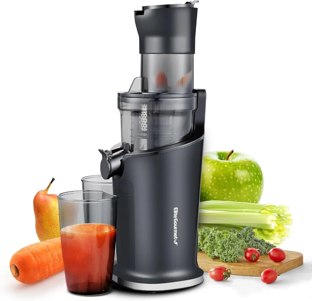 

Dynamic Masticating Slow Juicer High Yield Cold Press High Nutrient and Vitamin Content Easy To Clean 27 Oz Juice Cup Black