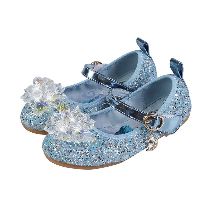 Disney Prinzessin Kristall Schuhe neue Mädchen Einzels chuhe gefroren Aisha Sophia Strass Schuhe Performance Party Schuhe
