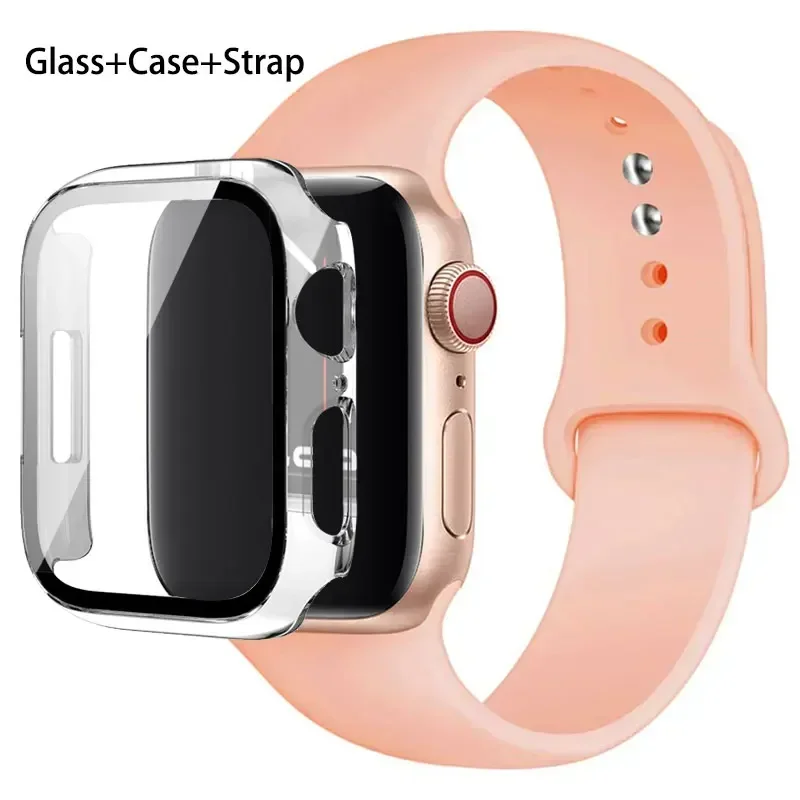 Premium Silicone Sport Band with Glass and Protective Case