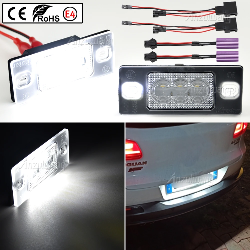 

2pcs Canbus LED License Number Plate Light For VW GOLF Touareg Tiguan Passat(B5.5) 5D Porsche Cayenne