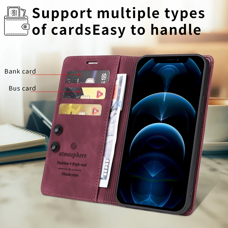 Wallet Magnetic Leather Phone Cover