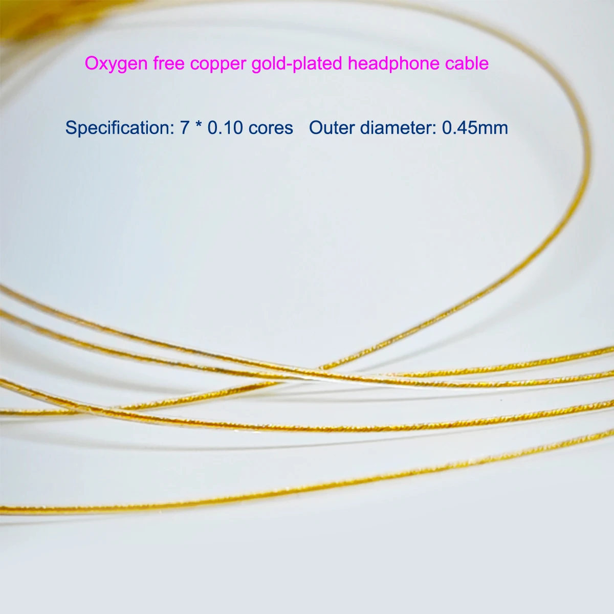 Oxygen free copper gold-plated headphone cable