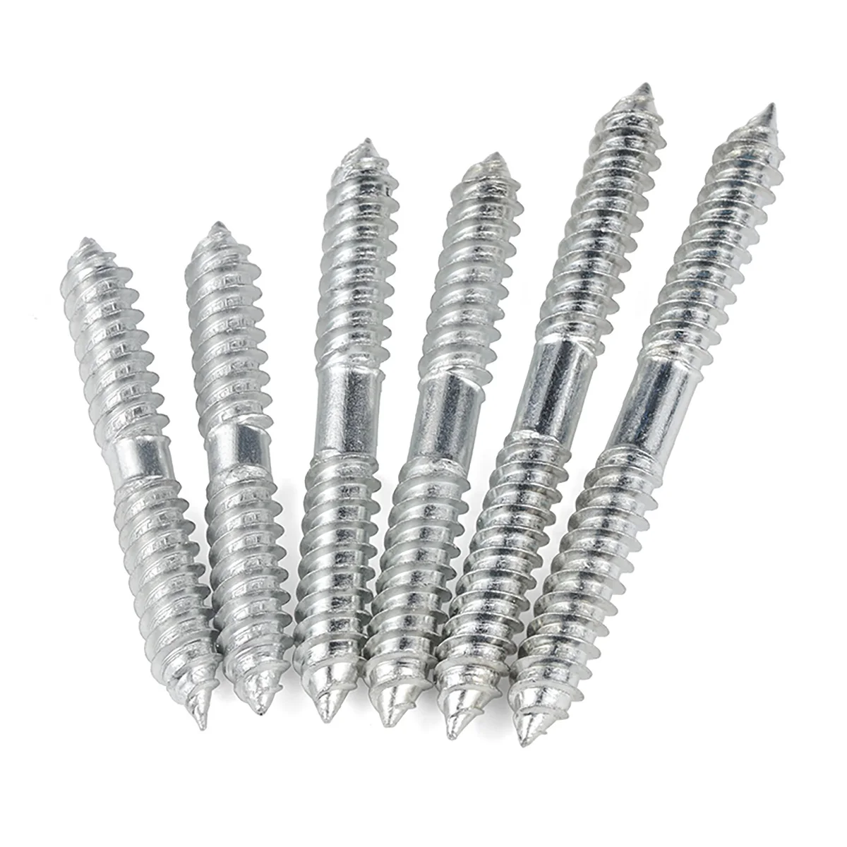 

White Galvanized Double-Ended Pointed Tail Self-Tapping Screw/Furniture Stair Board Connecting Bolt Rod M6M8M10M12