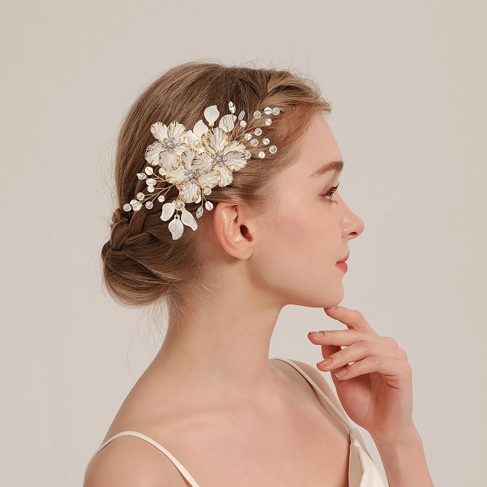 Hair Accessory White Flower Hairpins Elegant Women Floral Style Hair Clip Chinese Style Bride Wedding Headdress Hanfu hair accessory,hair clip,hair headdress,bridal headwear