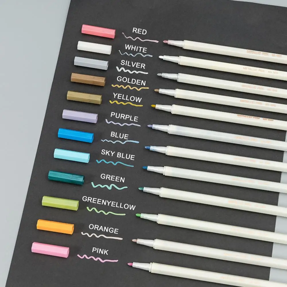 

Pens 12-piece Marker Pens Set for Diy Crafts Wedding Card Making Scrapbook Accessories Vibrant Colors for Art Supplies Easter