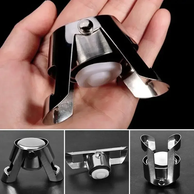 Household Convenience Small Tools Professional Stainless Steel Champagne Sparkling Wine Bottle Sealer Stopper Accessories Supply, wine bottle stopper