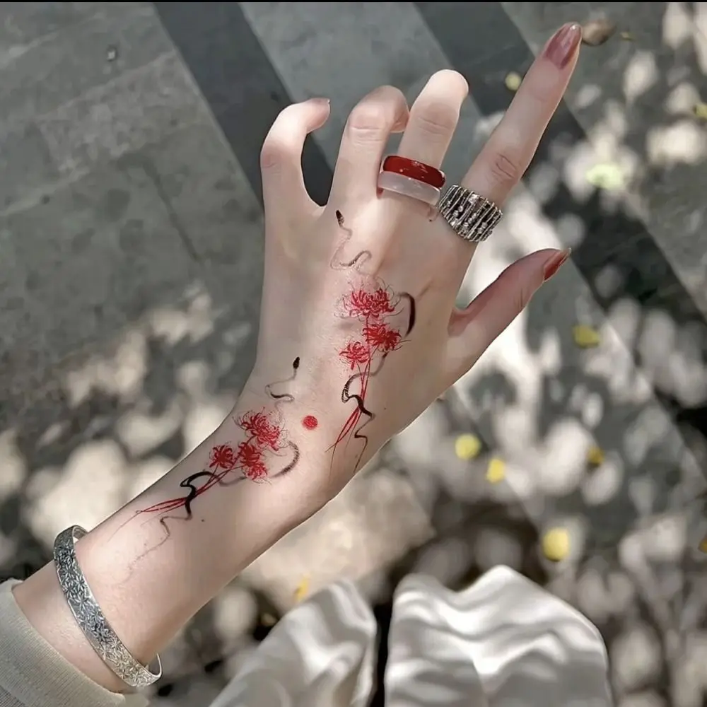 20 Pcs Trendy Flower Temporary Tattoos Waterproof Arm Tattoo Temporary Glitter Tattoo Sticker Girls