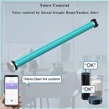 LifeLibero Tuya Wifi Battery Smart Curtains Motor Roller Blinds Automatic Wire Free Tubular Blind For 37 38mm Tube Support Alexa