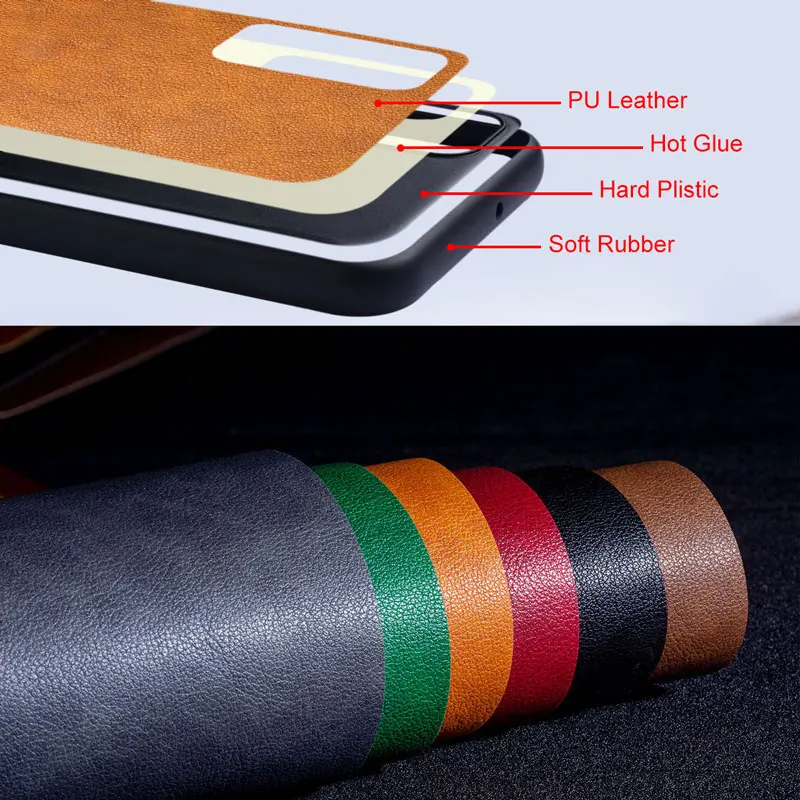 Premium Luxury leather Phone Case for Xiaomi Poco F6 Pro Funda Business Style Solid color Phone cover for poco f6 2