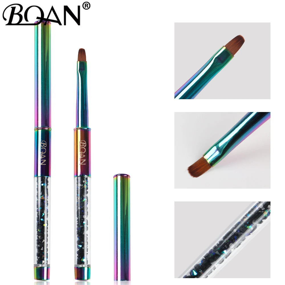 BQAN Rainbow Nail Brush Gel Brush For Manicure Acrylic UV Gel Extension Pen For Nail Polish Painting Drawing Brush Paint Tools 6
