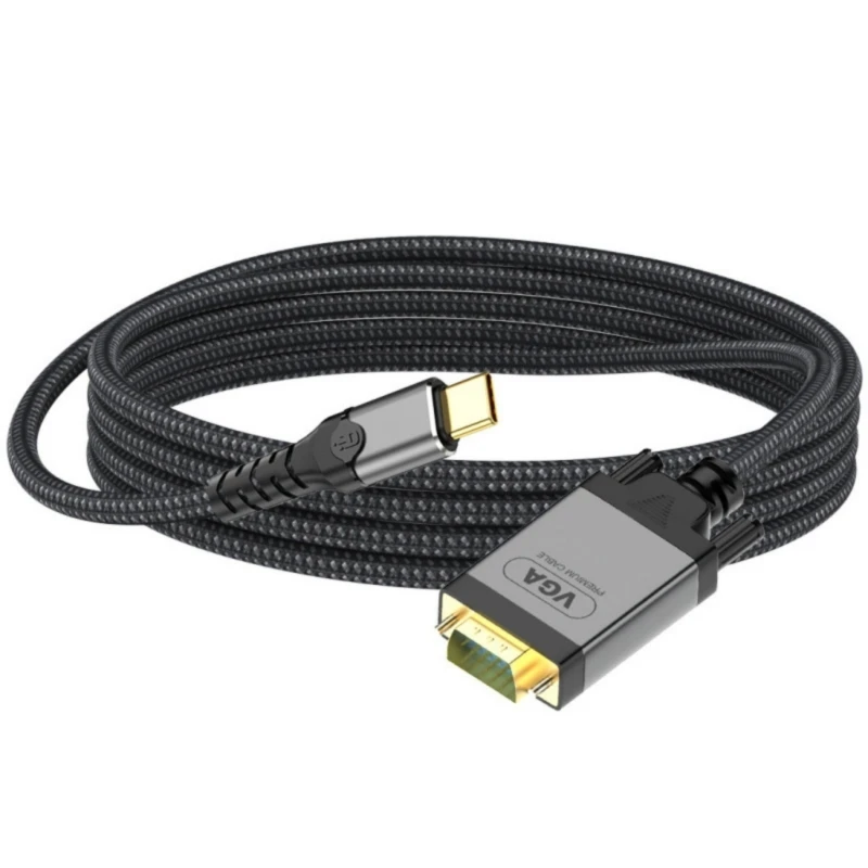 USB 3.1 Type C To VGA Adapter Cable High Clearly Video Transfer Connection
